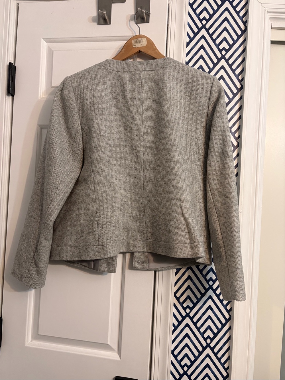 Talbots Light Gray Textured Button-Front Jacket NWT - Picture 2 of 4